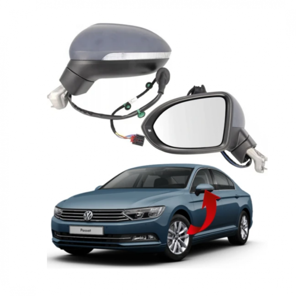 PASSAT B8 2015 SONRASI SOL AYNA KOMPLE 8 PİN ELEKTRİKLİ ISITMALI KATLAMASIZ 3G1857507DB