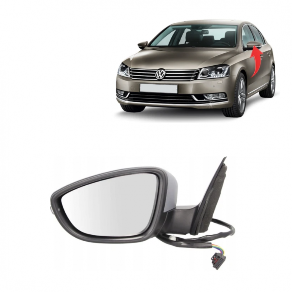 PASSAT B7 2010-2015 SOL AYNA KOMPLE KATLAMALI ÇEVRE AYDINLATMALI 9 KABLO 3AA857507A