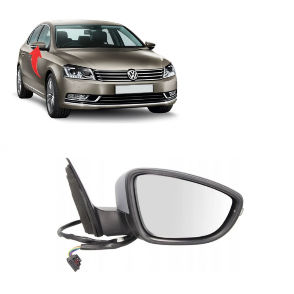PASSAT B7 2010-2015 SAĞ AYNA KOMPLE KATLAMALI ÇEVRE AYDINLATMALI 9 KABLO 3AA857508A
