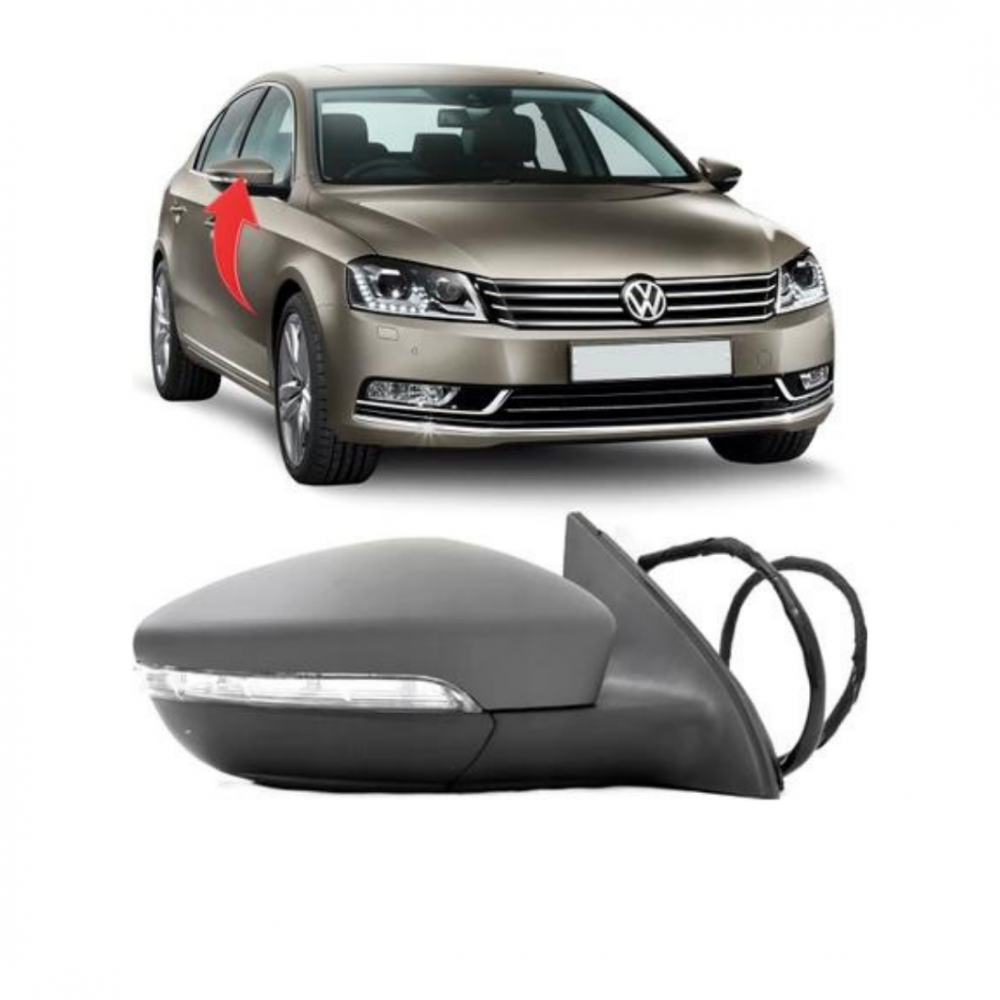 PASSAT B7 2010-2015 SAĞ AYNA KOMPLE HAFIZ. ÇEVRE AYDINL. 13 KABLO 3AA857508K