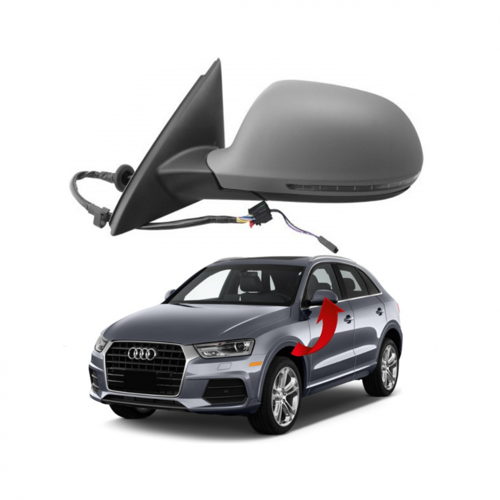 AUDİ Q3 2012 SONRASI SOL AYNA KOMPLE KATLAMALI (8 PİN) 8U1857409G