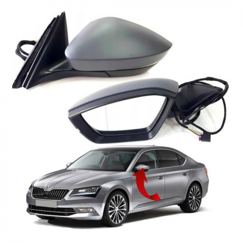 SÜPERB 2015-2020 SOL AYNA KOMPLE ELEKTRİKLİ ISITMALI KATLAMASIZ 6 PİN 3V1857507