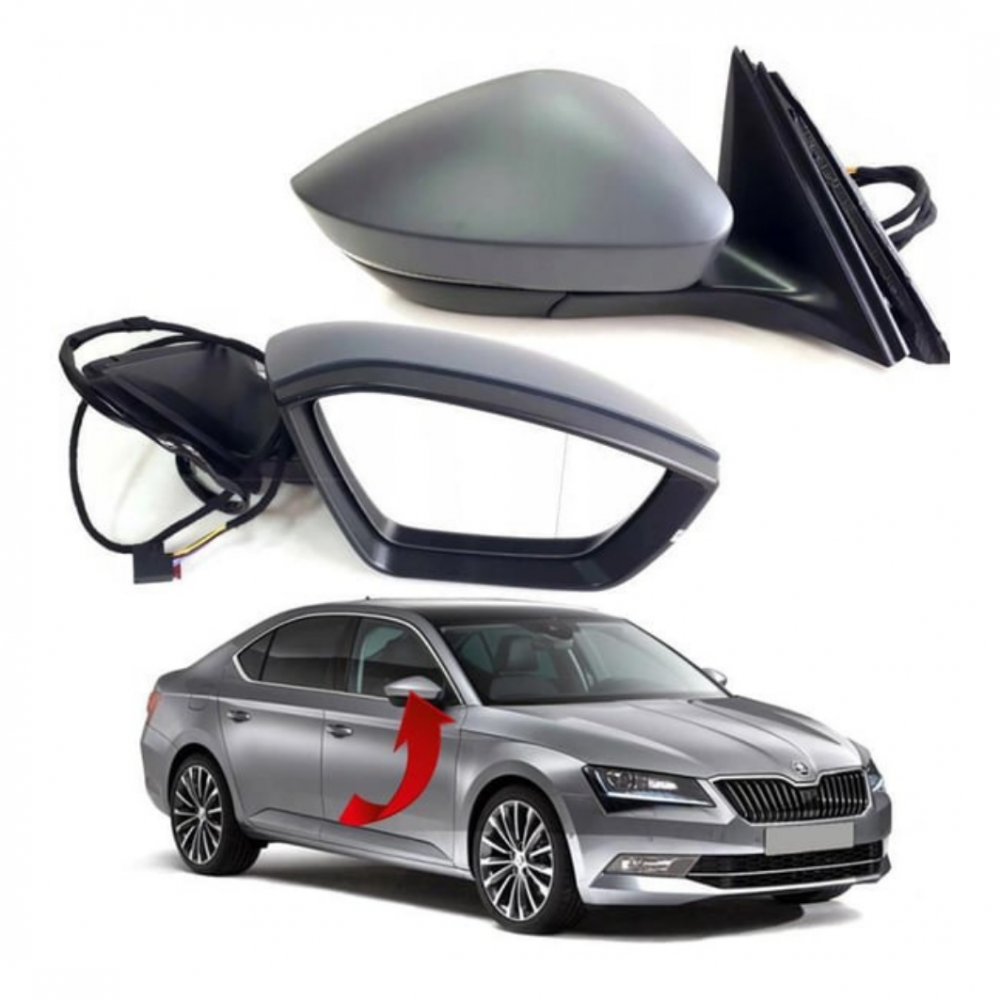 SÜPERB 2015-2020 SAĞ AYNA KOMPLE ELEKTRİKLİ ISITMALI KATLAMASIZ 6 PİN 3V1857508