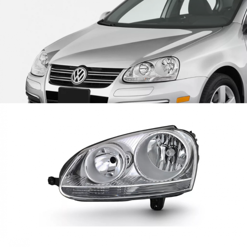 GOLF 5 04-09 – JETTA 05-10 ÖN FAR KOMPLE SOL KROMLU (6 PİN) 1K6941005