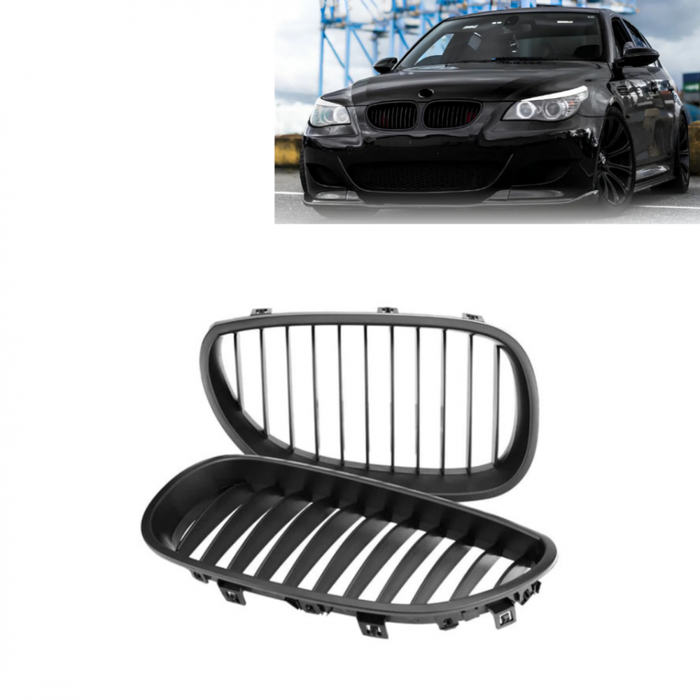 BMW E60 2003-2010 ÖN PANJUR SET MAT SIYAH 51137027061/062